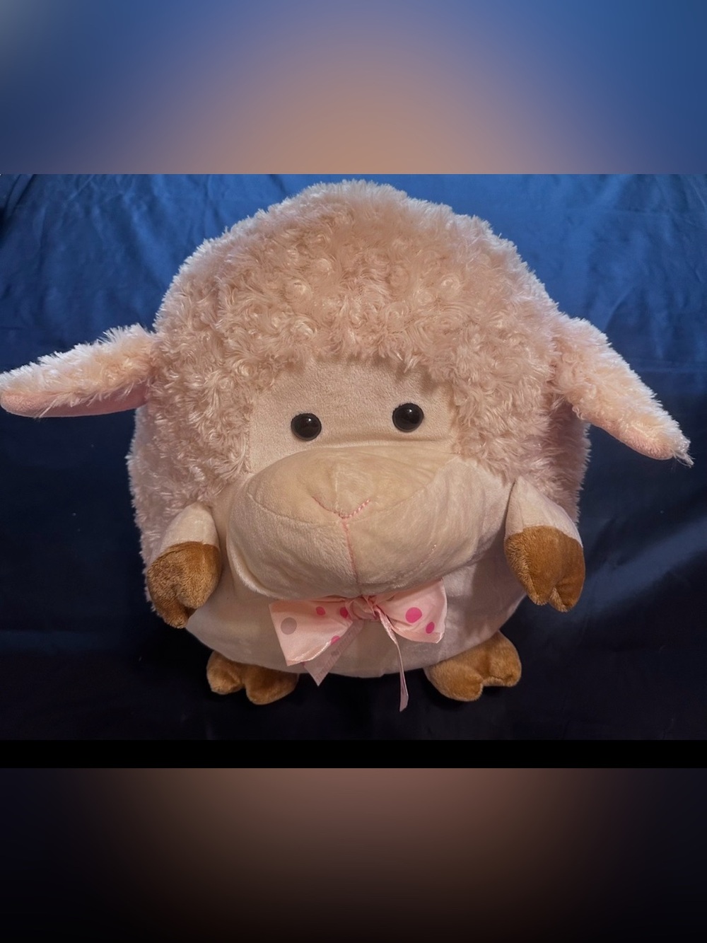 DanDee Plush White Lamb Stuffed Animal with Bow